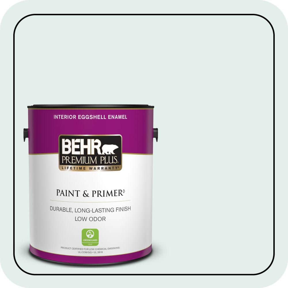 BEHR PREMIUM PLUS 1 gal. #530E-1 White Sapphire Eggshell Enamel Low Odor Interior Paint & Primer