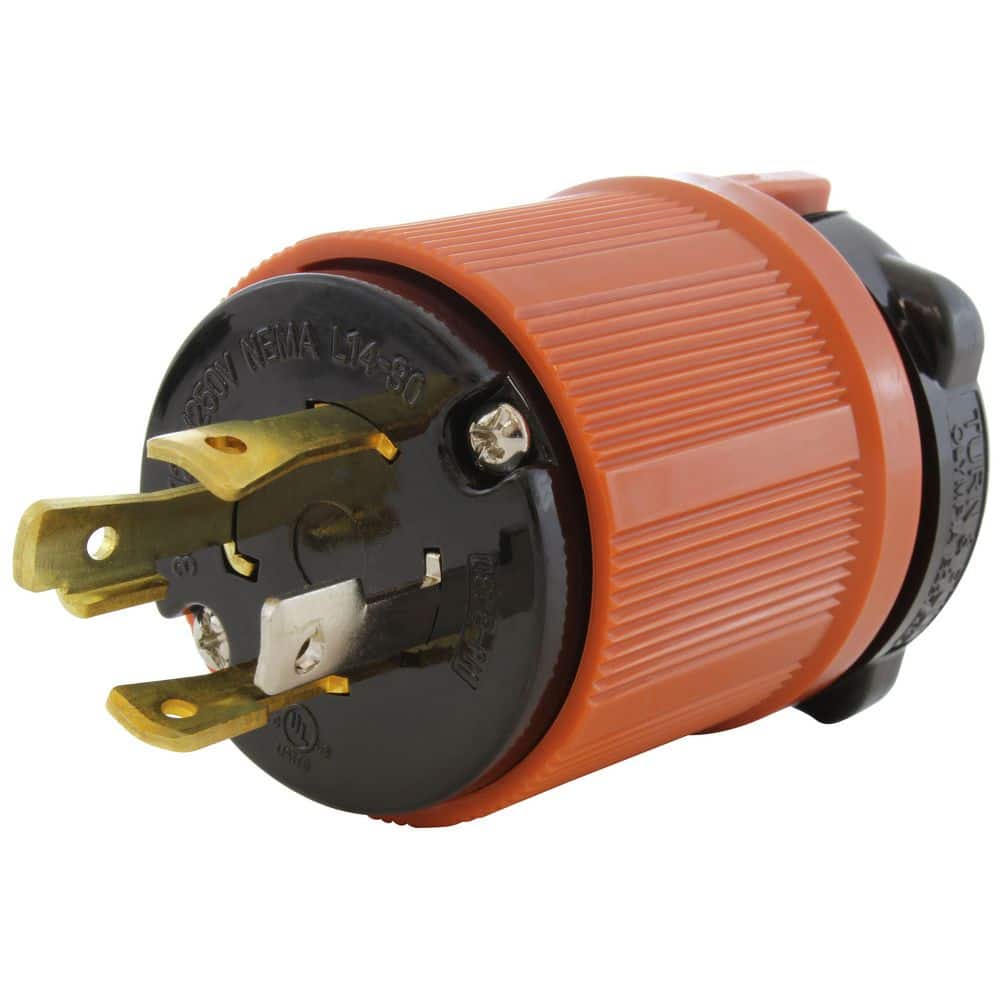 AC WORKS NEMA L14-30P 30A 125/250V 4-Prong Locking Male Plug With UL, C-UL Approval (1)
