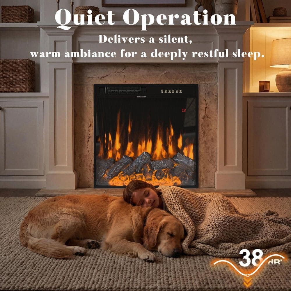 Homsee 5100 BTU Electric Forced-Air Furnace with Adjustable Thermostat and Multicolor Flame, 12-Color Flame, 3 Heat Levels (2)