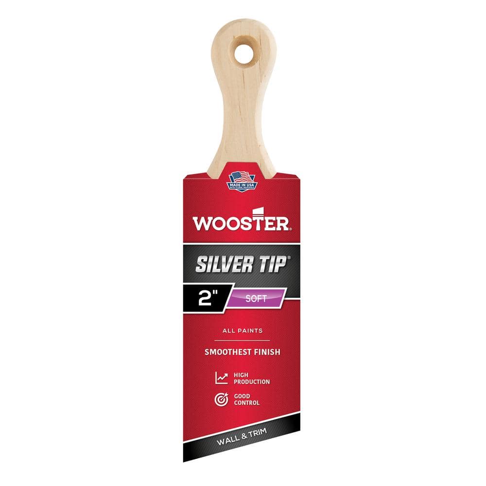 Wooster 2 in. Silver Tip Polyester Short Handle Angle Sash Brush (1)