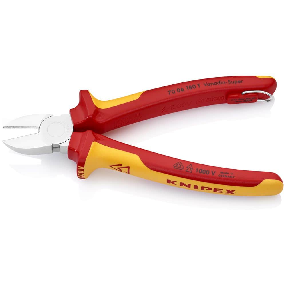 KNIPEX Diagonal Cutters-1000V Insulated-Tethered Attachment, 7 1/4" (3)