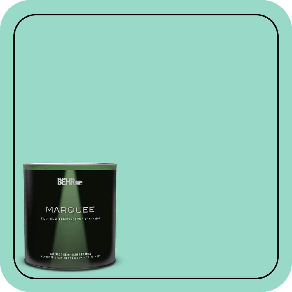 BEHR MARQUEE 1 qt. #MQ4-17 Pageant Green Semi-Gloss Enamel Exterior Paint & Primer