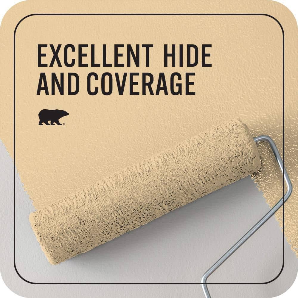 BEHR PREMIUM PLUS 1 qt. Home Decorators #HDC-CT-01 Amber Moon Flat EcoMix Plant-Based Interior Paint & Primer (2)