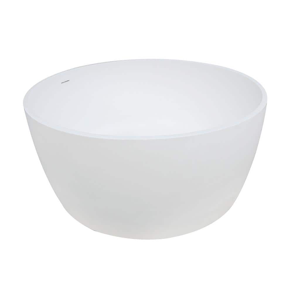 Aqua Eden Meridian 51 in. Stone Resin Solid Surface Flatbottom Freestanding Bathtub in White