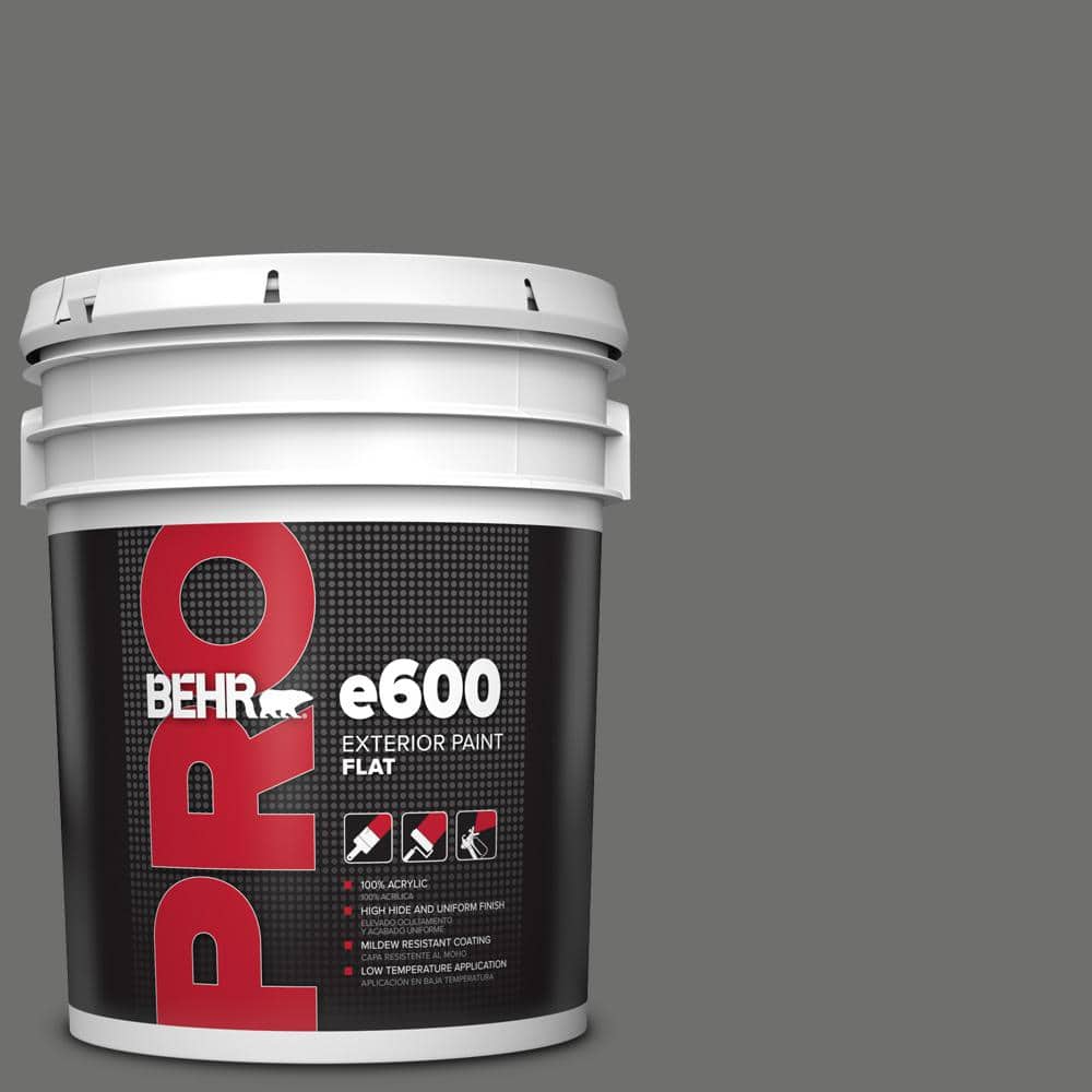 BEHR PRO 5 gal. #HDC-AC-17A Welded Iron Flat Exterior Paint