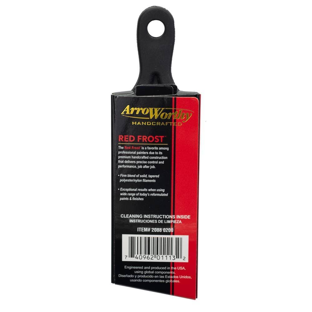 ArroWorthy Red Frost 2" Short Rubber Handle Angle Brush, Shorty 2088 (2)