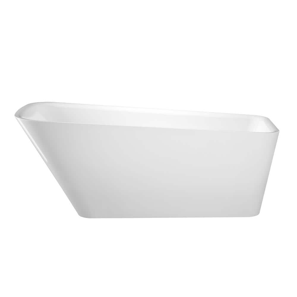 Barclay Products Marakesh Acrylic Slipper Flatbottom Non-Whirlpool Bathtub White with Integral Drain White (1)