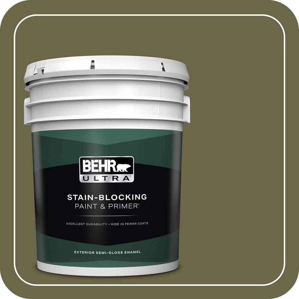 BEHR ULTRA 5 gal. #S350-7 Cedar Glen Semi-Gloss Enamel Exterior Paint & Primer