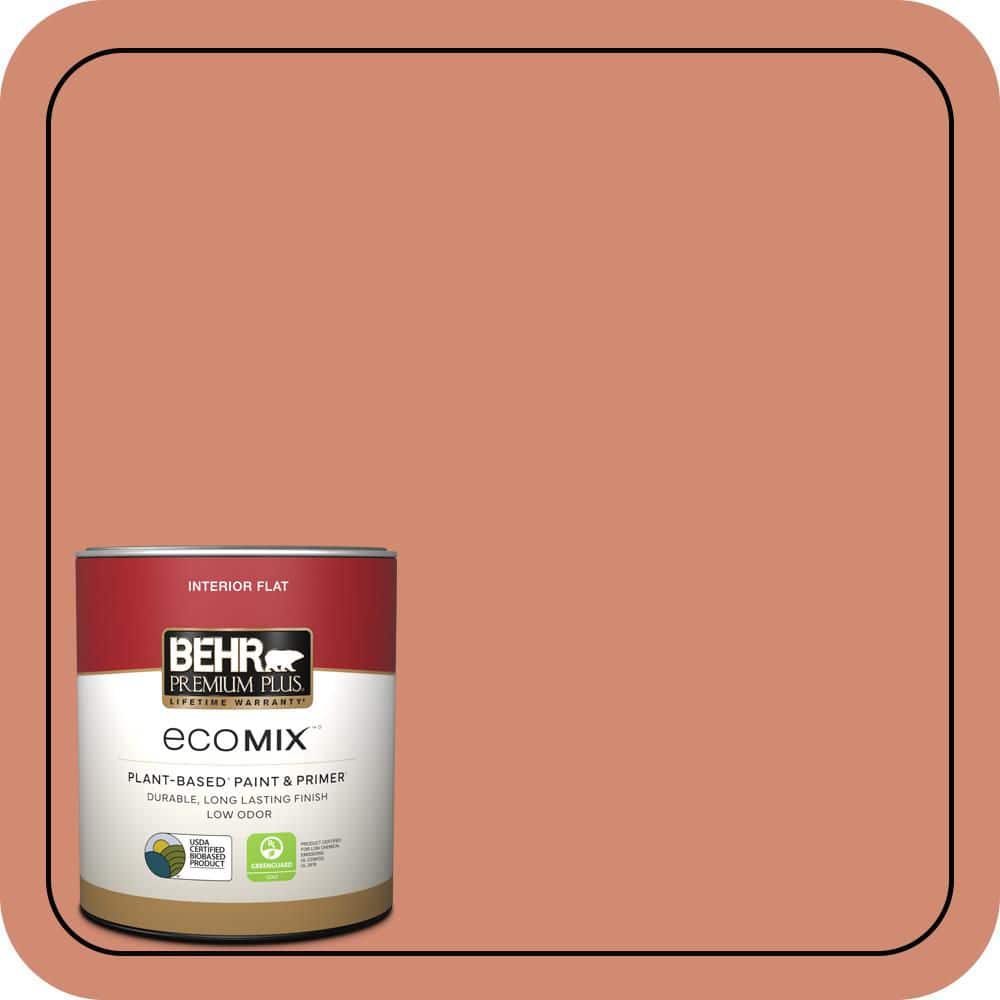 BEHR PREMIUM PLUS 1 qt. #M190-5 Fireplace Glow Flat EcoMix Plant-Based Interior Paint & Primer (1)