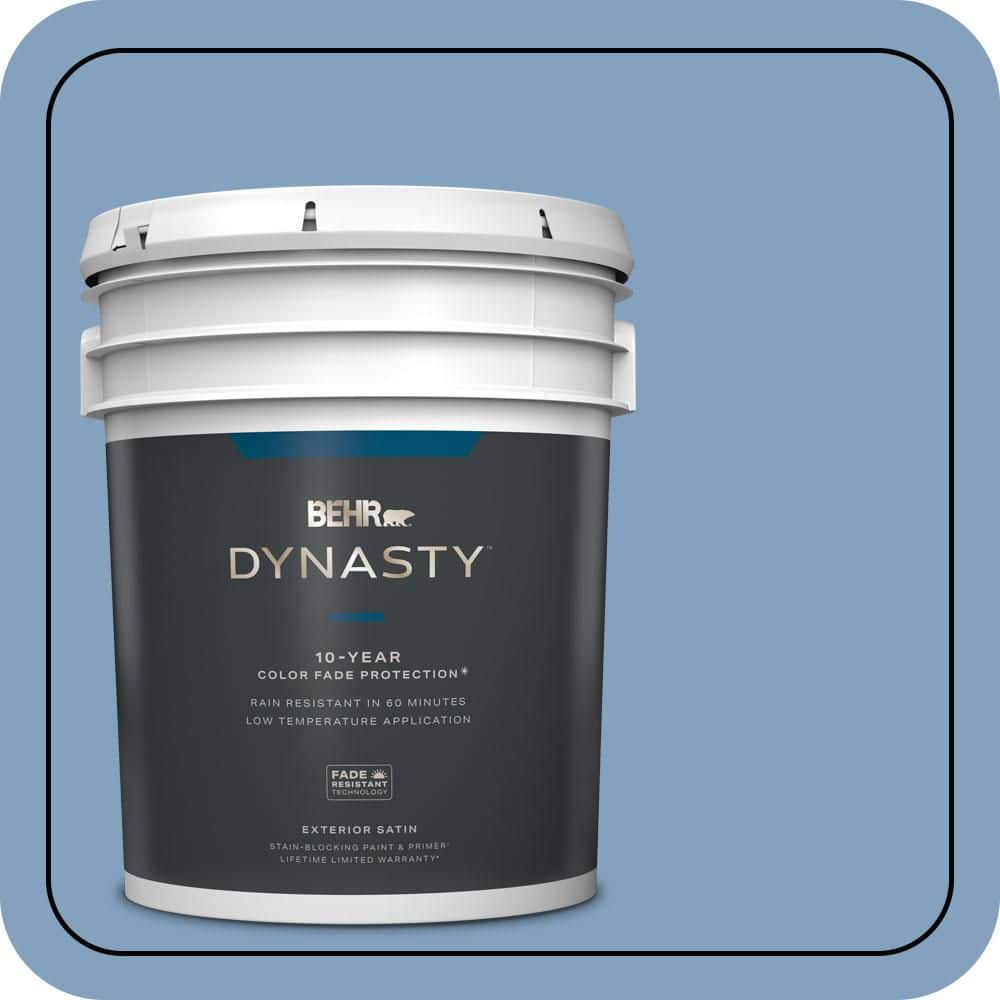 BEHR DYNASTY 5 gal. #PPU14-07 Hawaiian Sky Satin Enamel Exterior Stain-Blocking Paint & Primer