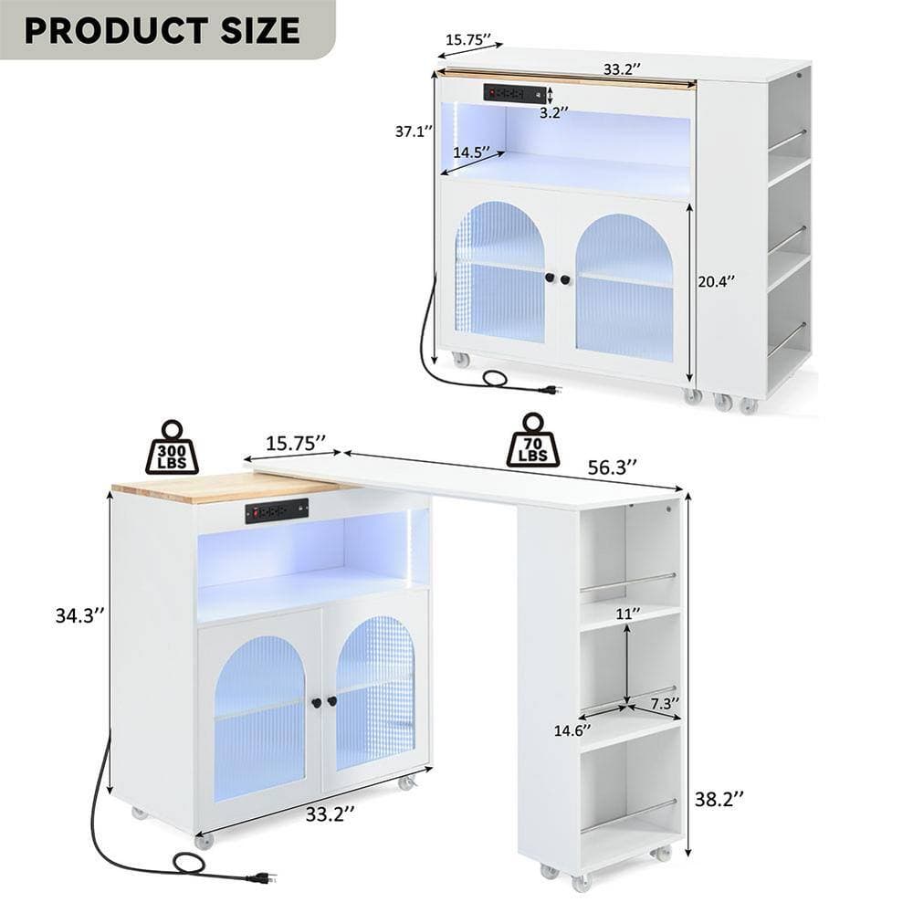 COWLOWN 33.2 in. W 15.75 in. D 37.1 in. H Bathroom Linen Cabinet (2)