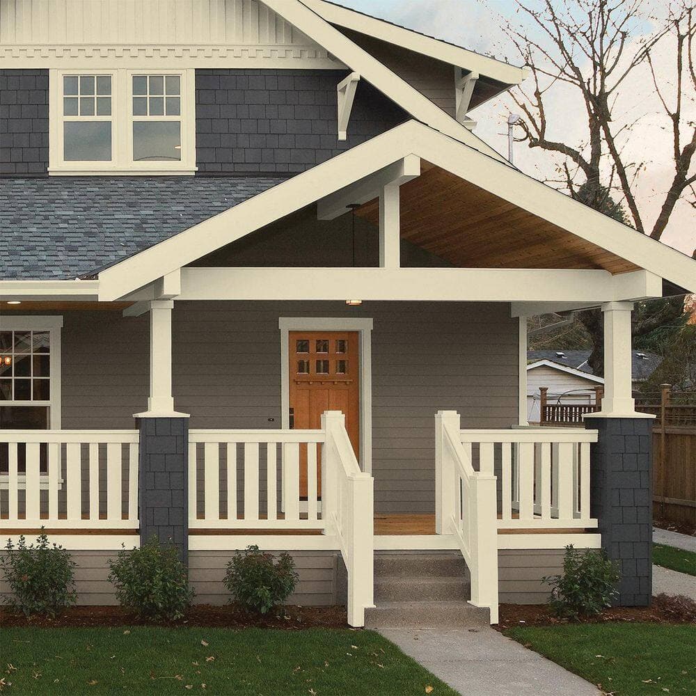 Glidden Premium 1 gal. PPG1026-1 Namaste Semi-Gloss Exterior Latex Paint (4)