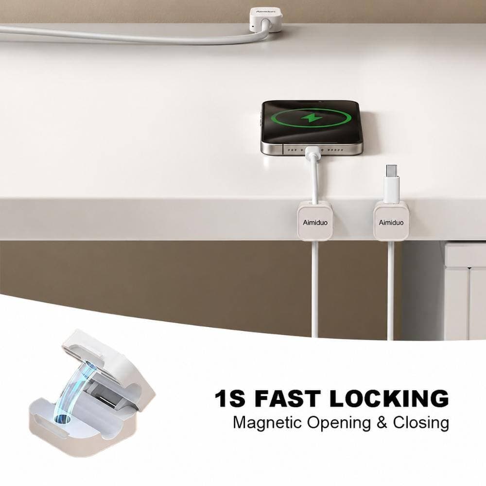 Unbranded Magnetic Cable Clips with Adhesive Base 10 Pack Cord Organizer for Desk, Nightstand, Wall or Car (2)