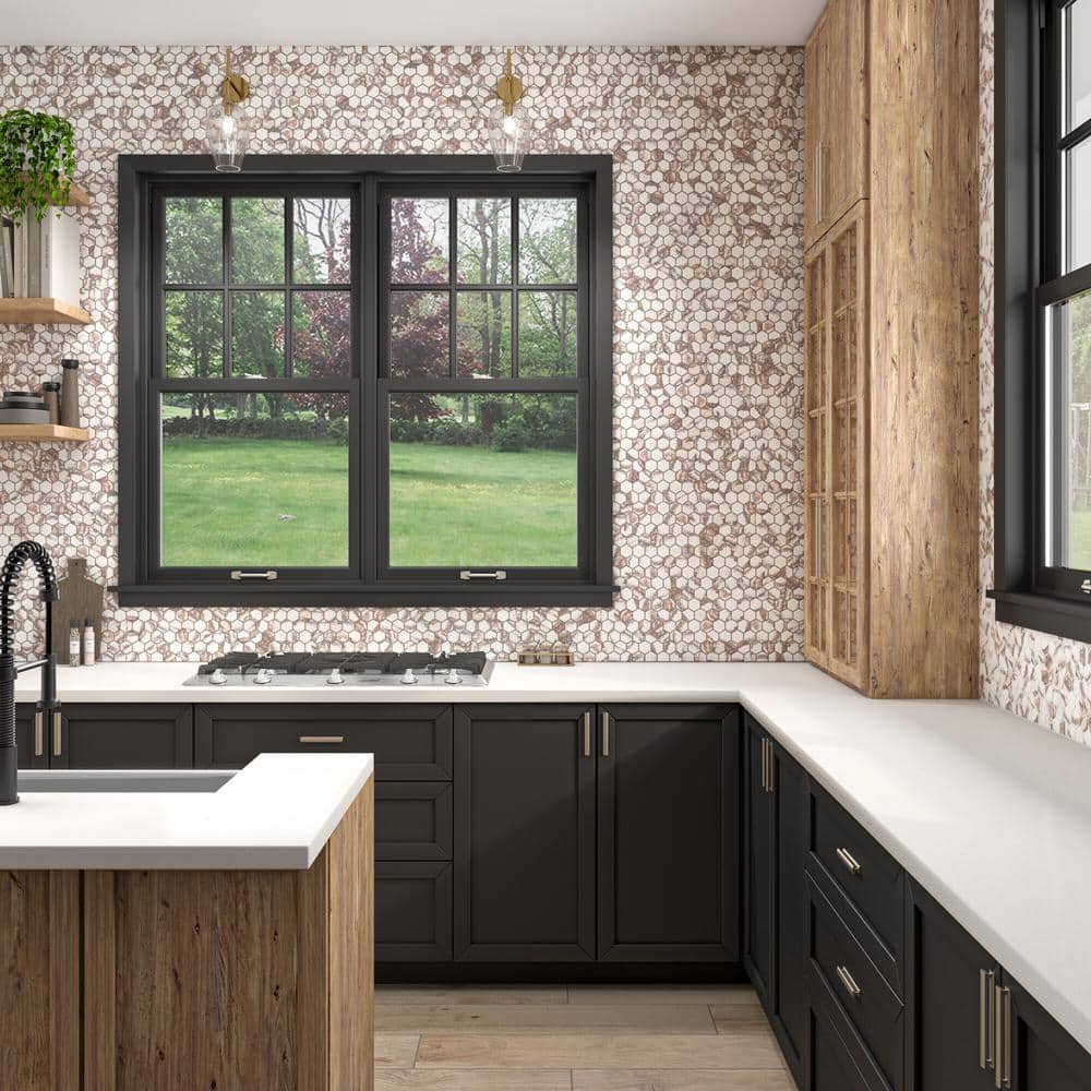 Daltile Lamora Rosewood 12 in. x 10 in. Glazed Ceramic Hexagon Mosaic Tile (0.81 sq. ft./each) (3)