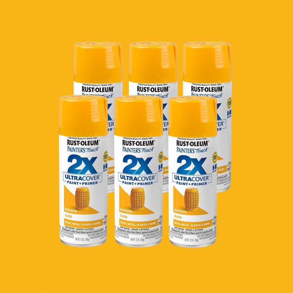 Rust-Oleum Painter's Touch 2X 12 oz. Gloss Marigold General Purpose Spray Paint (6-Pack)