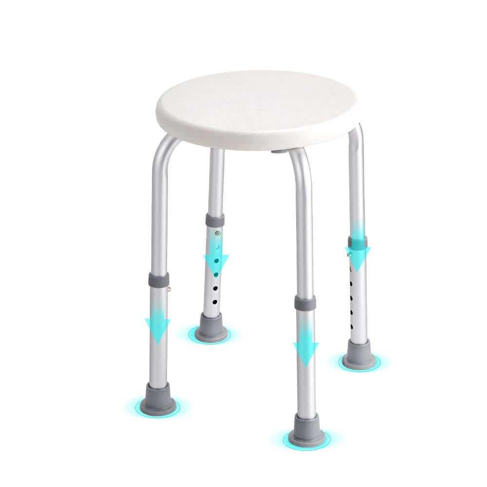 Volenca Shower Chair for Inside Shower, Height Adjustable Stool, Non-Slip Bath Seat for Shower or Tub, 300 Lbs Capacity (2)