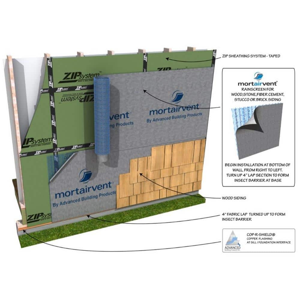 MORTAIR VENT 6mm 39 in. x 61.5 ft. Roll Rain Screen (2)