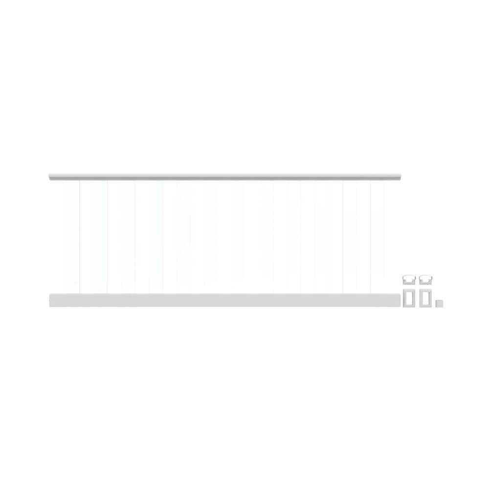 RDI Endurance Original Rail 8 ft. Level Rail Kit for Glass Slats Requires 9 Level Glass Slats in White (1)