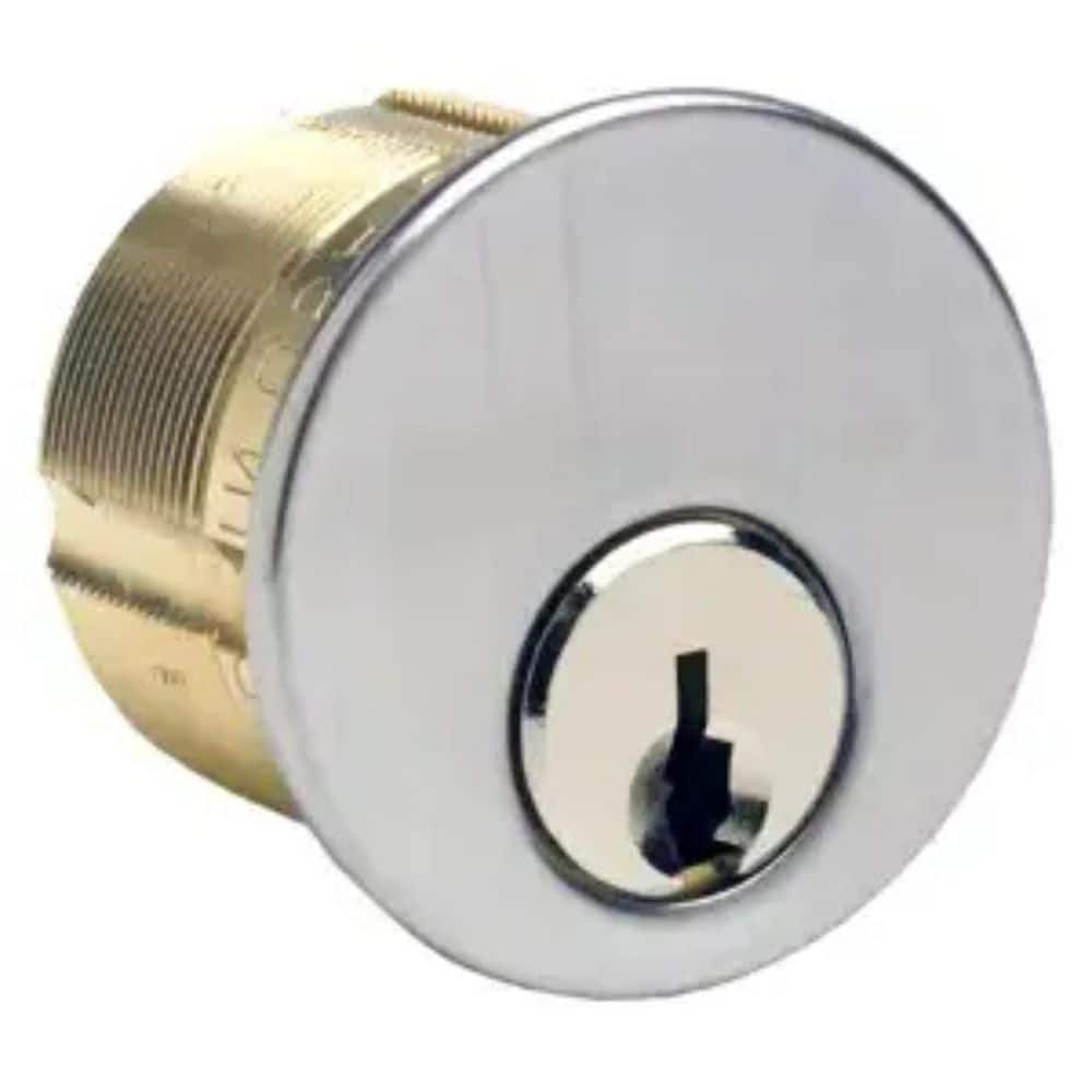 Taco Cylta Series 1 in. Chrome Yale Keyed Alike Mortise Cylinder in Brushed Chrome