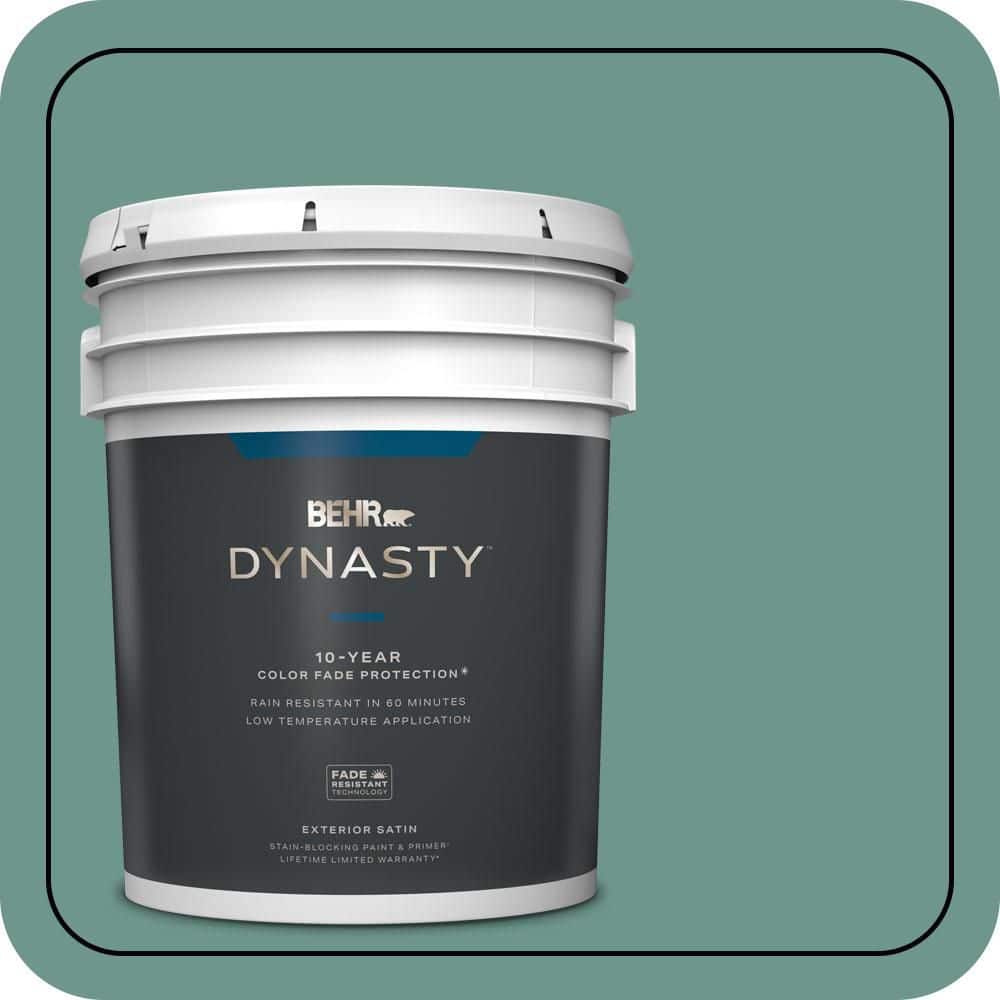 BEHR DYNASTY 5 gal. #M440-5 Lunar Tide Satin Enamel Exterior Stain-Blocking Paint & Primer