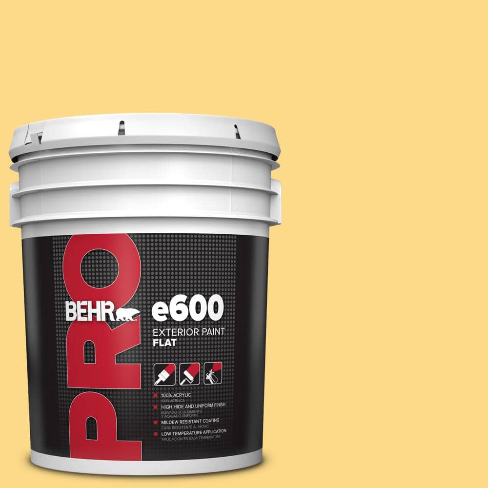 BEHR PRO 5 gal. #P280-4 Surfboard Yellow Flat Exterior Paint