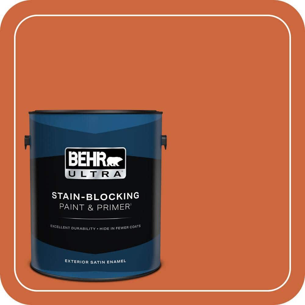 BEHR ULTRA 1 gal. #S-H-250 Pumpkin Patch Satin Enamel Exterior Paint & Primer (1)