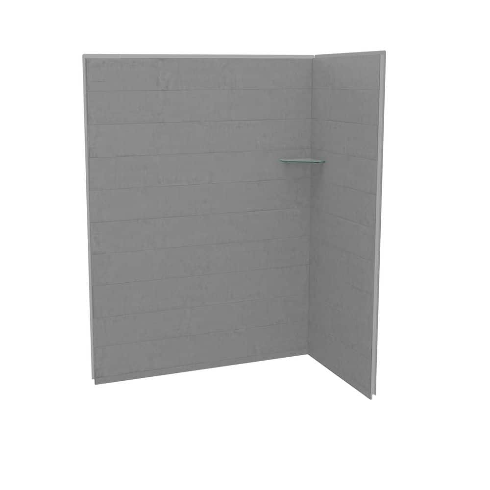 MAAX Utile 60 in. W x 32.5 in. D x 80 in. H Composite Direct-to-Stud Two-Piece Corner Shower Wall Kit in Factory Sleek Smoke (2)