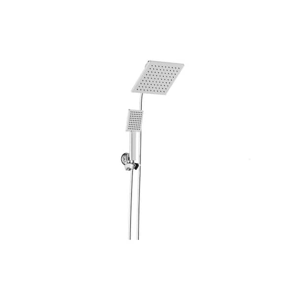 Glacier Bay Modern 1-Spray 7.9 in. Dual Tub Wall Mount Fixed and Handheld Shower Heads 1.8 GPM in Polished Chrome
