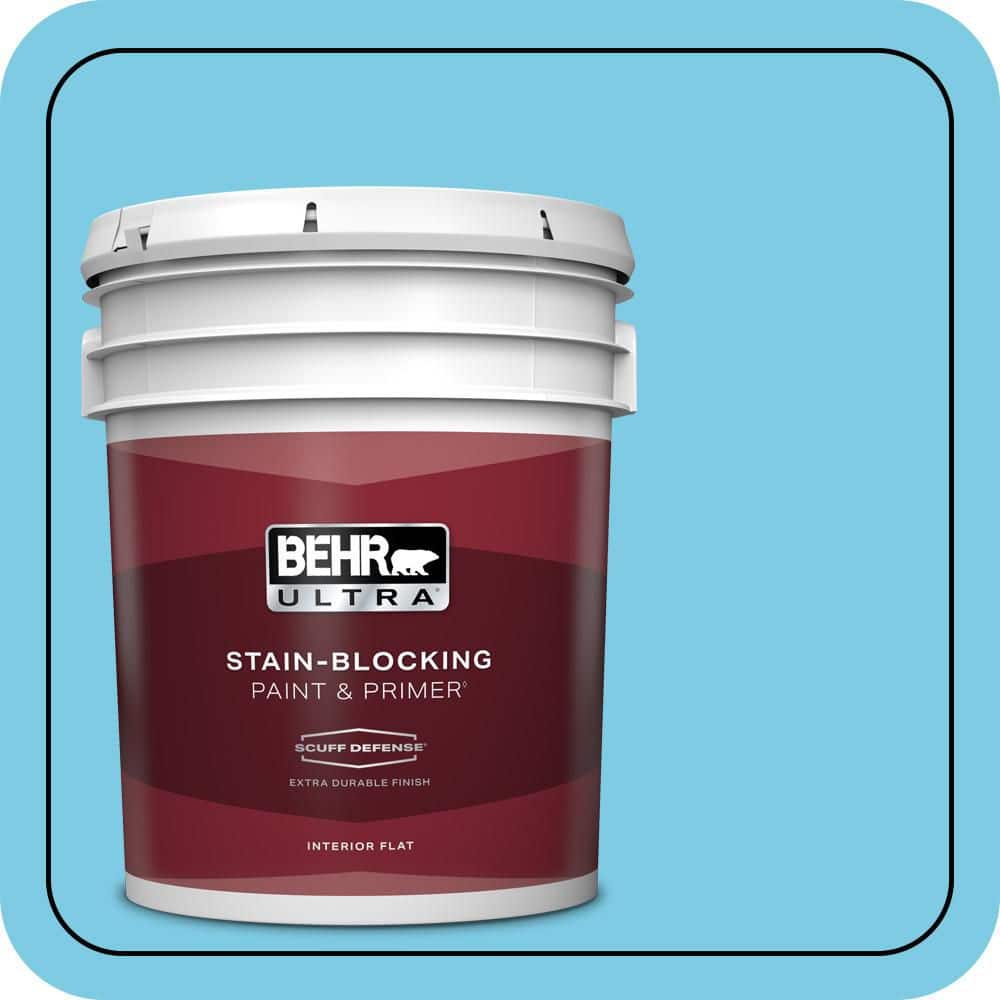 BEHR ULTRA 5 gal. #P490-3 Big Chill Extra Durable Flat Interior Paint & Primer