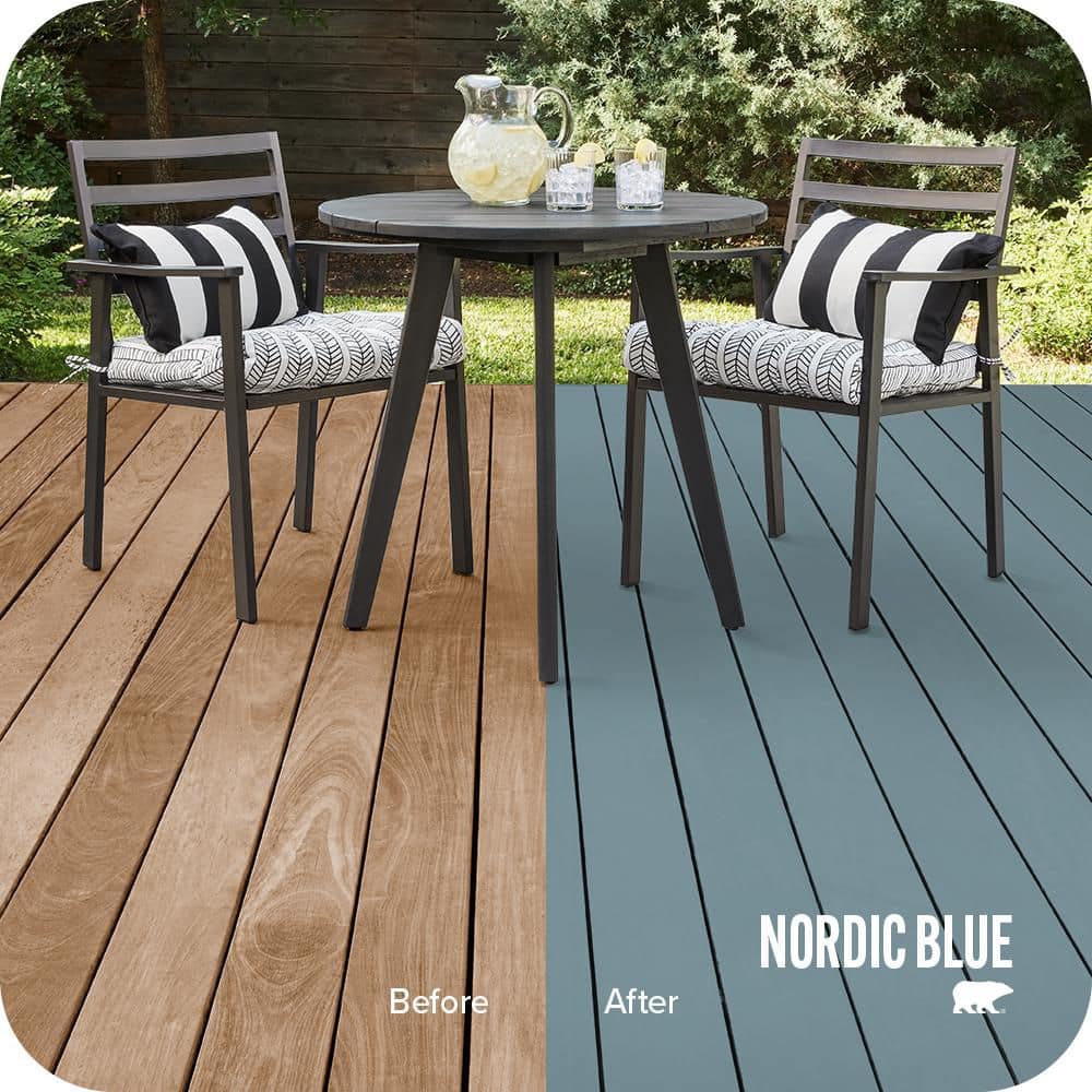 BEHR PREMIUM 1 gal. #SC-213 Nordic Blue Solid Color Waterproofing Exterior Wood Stain and Sealer (2)