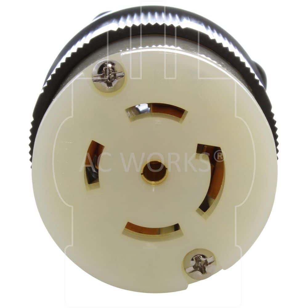 AC WORKS NEMA L21-30R 30A 3-Phase 120/208V 3PY, 5-Wire Locking Female in Black UL, C-UL Approval (3)