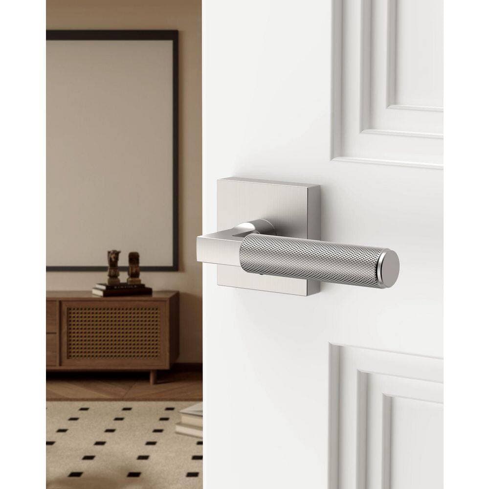 Wudkey 4-Piece Bath Hardware Set Included Privacy Door Handles Door Lever with Door Knobs Indoor for Bathroom (2)