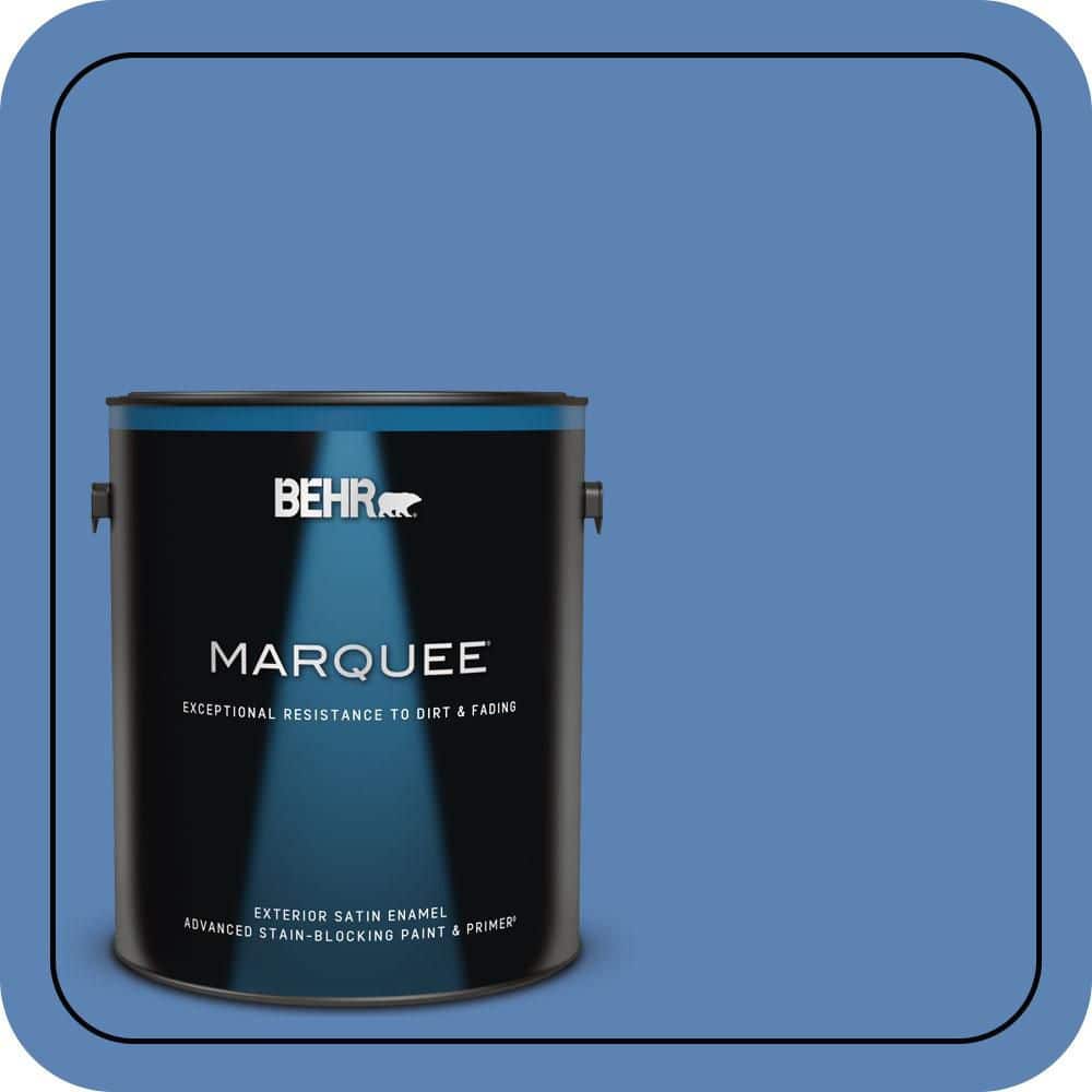 BEHR MARQUEE 1 gal. #PPU15-06 Neon Blue Satin Enamel Exterior Paint & Primer (1)
