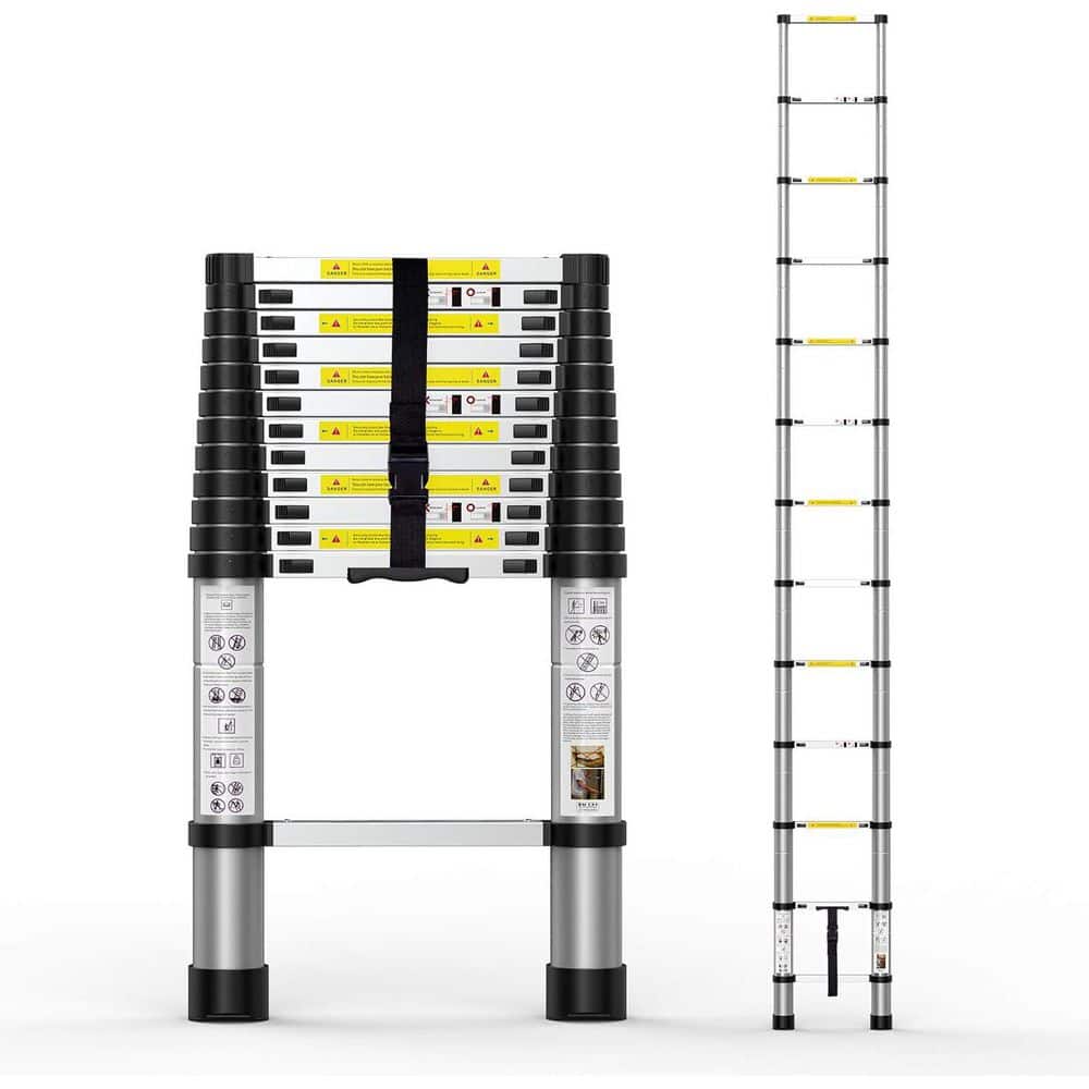 Unbranded 12.5 ft. Aluminum Telescoping Extension Ladder with Carry Bag (1)
