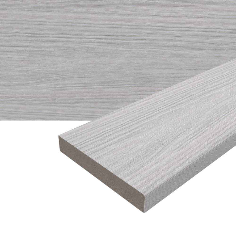 NewTechWood Cortes Plus 0.88 in. x 5.43 in. x 1 ft. Rustic and Wood Grain Icelandic Smoke White Composite Deck Board Sample (2)