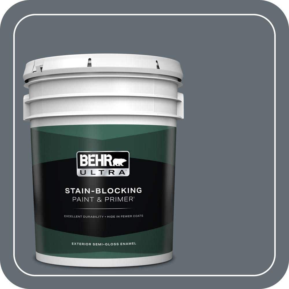 BEHR ULTRA 5 gal. #PPU26-22 Summer Storm Semi-Gloss Enamel Exterior Paint & Primer