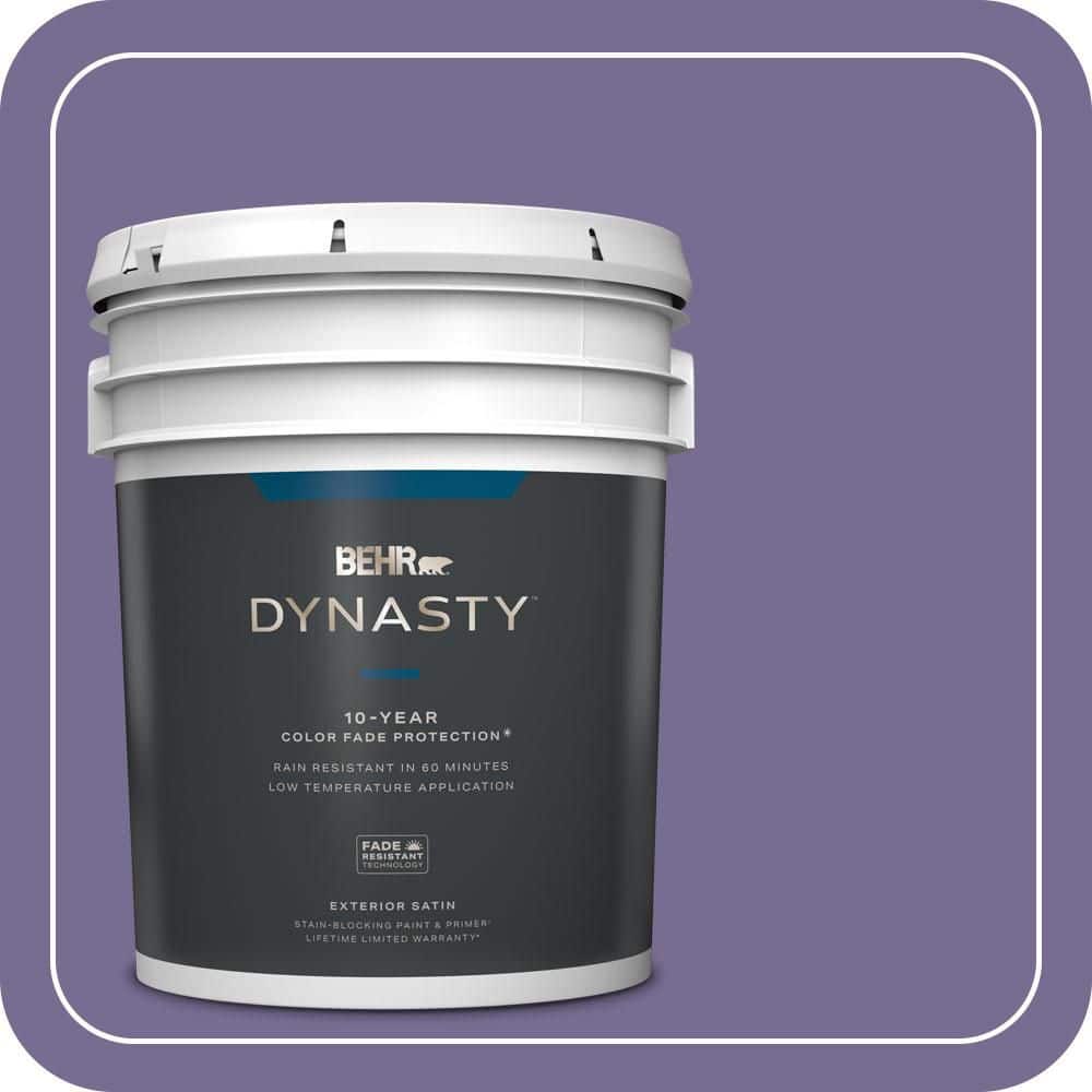 BEHR DYNASTY 5 gal. #650D-6 Purple Silhouette Satin Enamel Exterior Stain-Blocking Paint & Primer