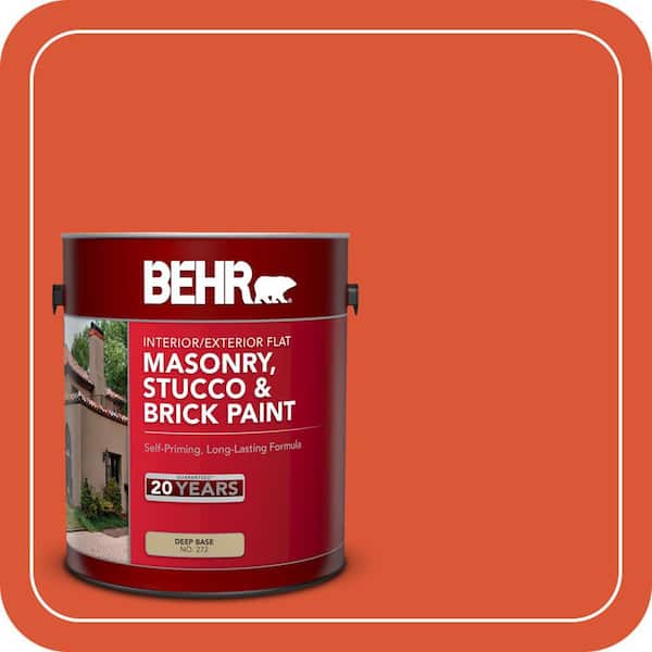 BEHR 1 gal. #P190-7 Inferno Flat Interior/Exterior Masonry, Stucco and Brick Paint (2)