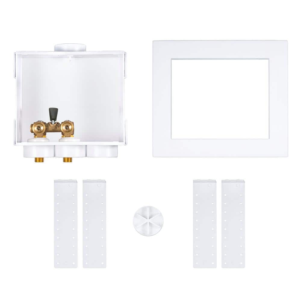 Oatey Quadtro 1/2 in. Copper Sweat x 3/4 in. MHT Washing Machine Valves with Outlet Box and Water Pressure Regulator