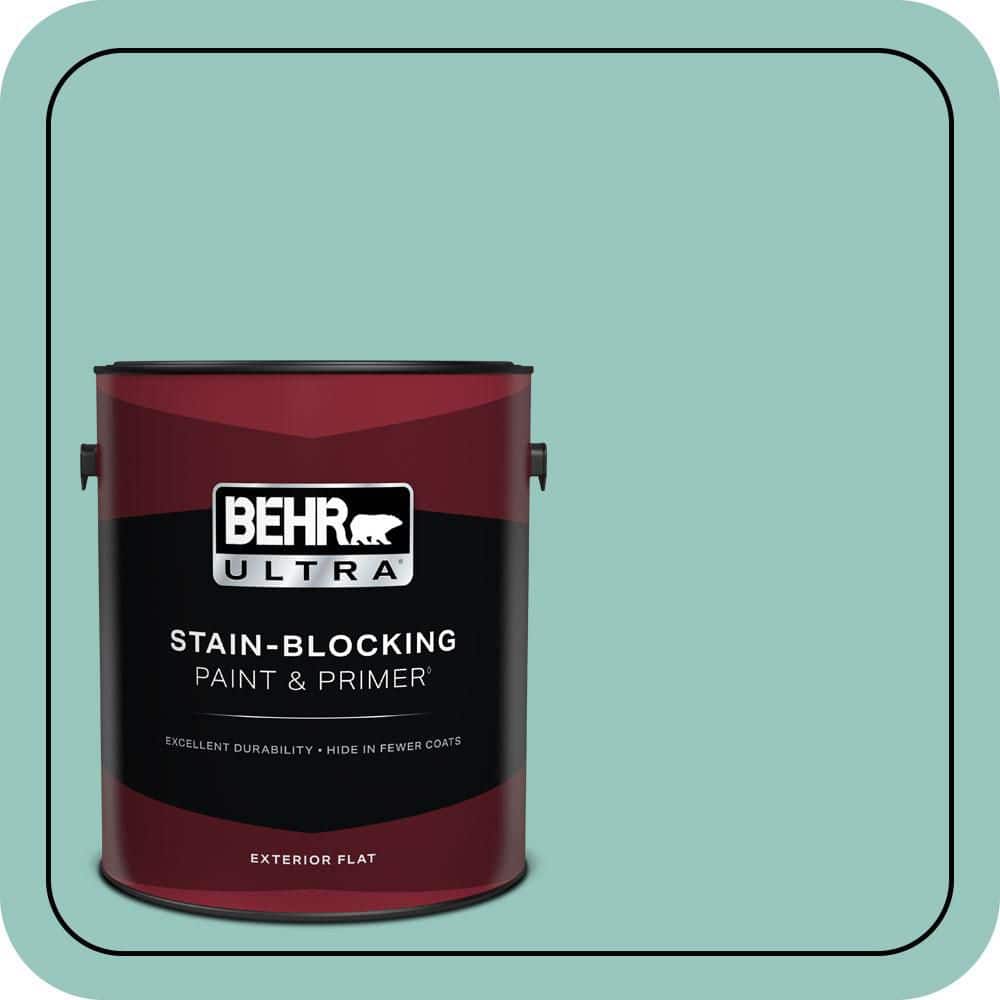 BEHR ULTRA 1 gal. #490D-4 Eucalyptus Leaf Flat Exterior Paint & Primer