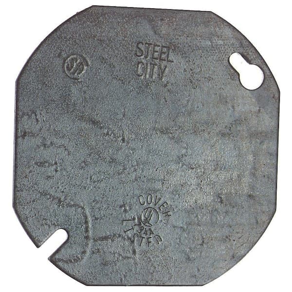 Steel City 4 in. Square Steel Metallic Box Cover for Double Duplex (54C1-25R) (2)