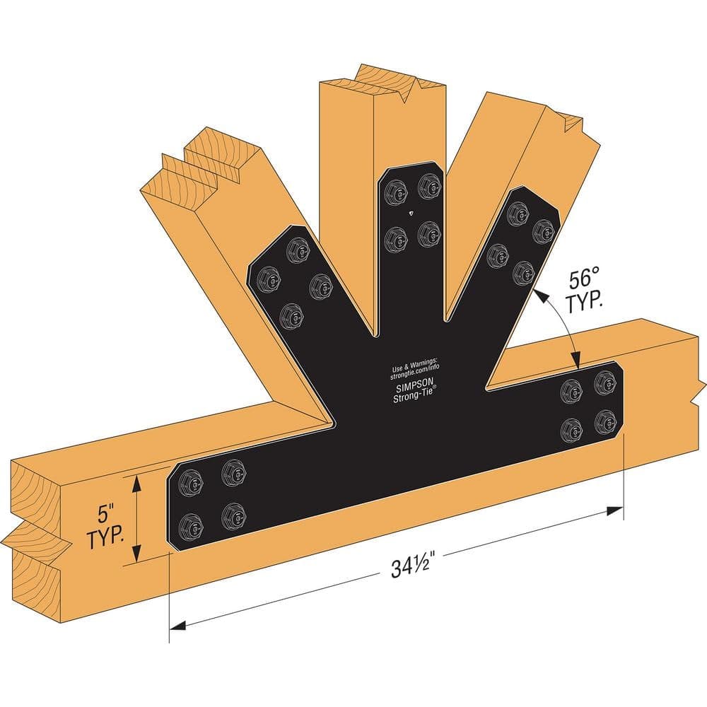 Simpson Strong-Tie Outdoor Accents Avant Collection 8:12 Pitch ZMAX, Black Powder-Coated Gable Plate (3)