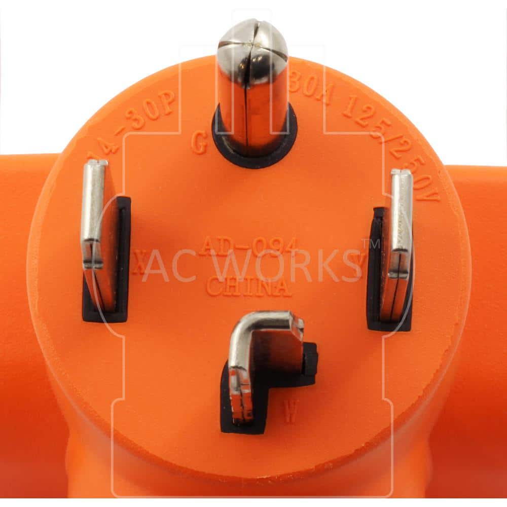AC WORKS Plug Adapter 30 Amp 4-Prong Dryer NEMA 14-30P Plug to 50 Amp 250-Volt NEMA 6-50R Welder Adapter (3)