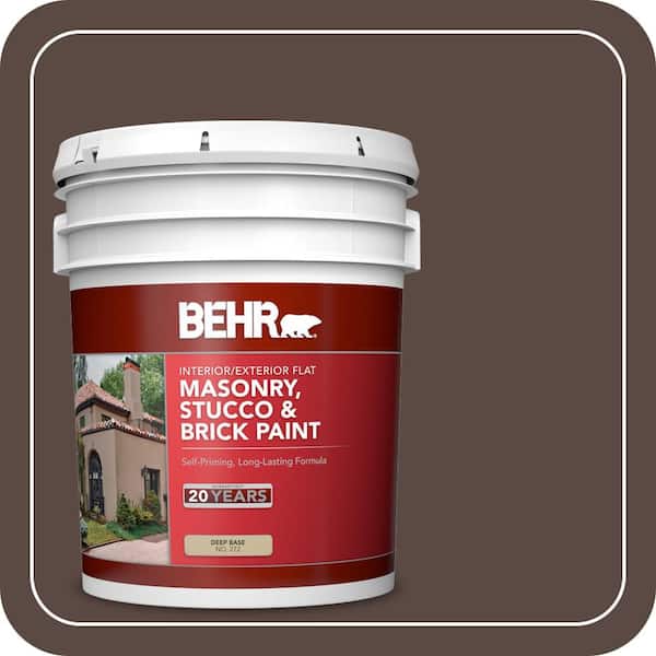 BEHR 5 gal. #S-G-790 Bear Rug Flat Interior/Exterior Masonry, Stucco and Brick Paint (2)