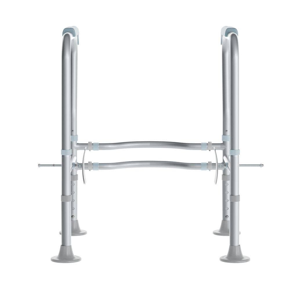 Carnegy Avenue Hercules 27.25 in. x 21.5 in. Toilet Safety Frame Elevated Toilet Seat with Adjustable Arms in Silver/Gray (3)