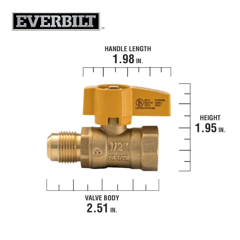 Everbilt 1/2 in. Flare x 1/2 in. FNPT Brass Gas Valve (4)