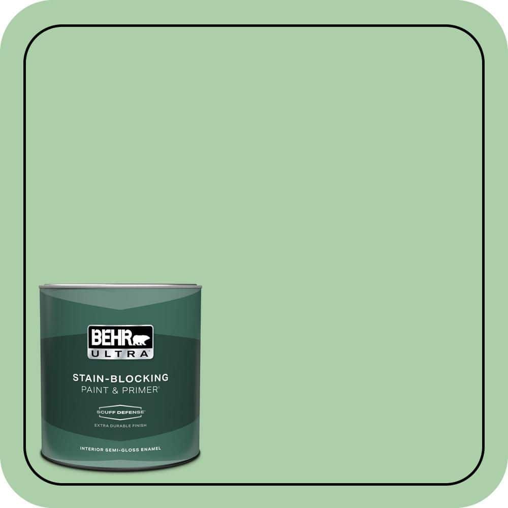 BEHR ULTRA 1 qt. #450D-4 Garden Room Extra Durable Semi-Gloss Enamel Interior Paint & Primer