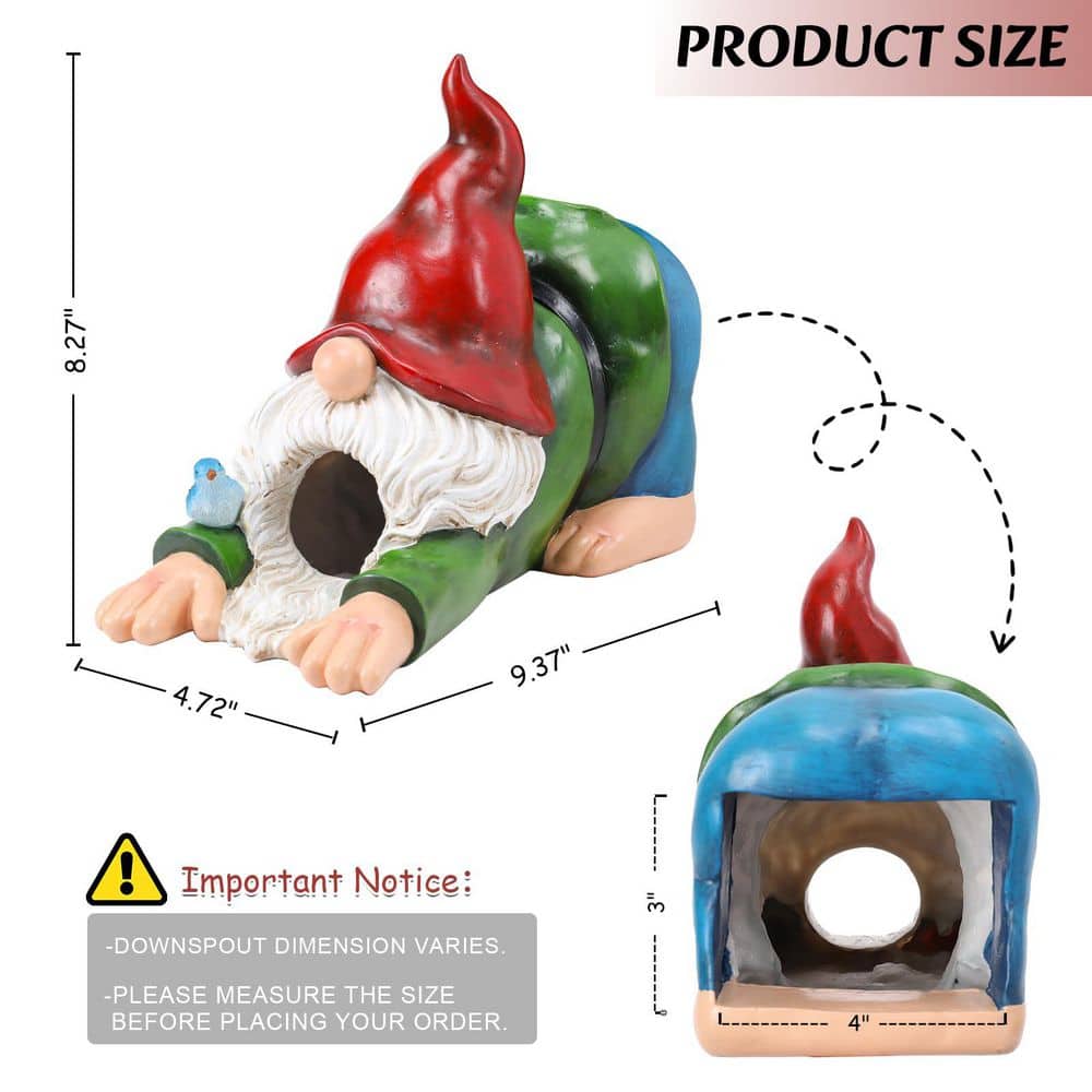 Hcman 9.37 in. Multicolor Resin Splash Block 1-Pack, Decorative Downspout Diverter for Outdoor Garden Lawn Yard Decor (2)