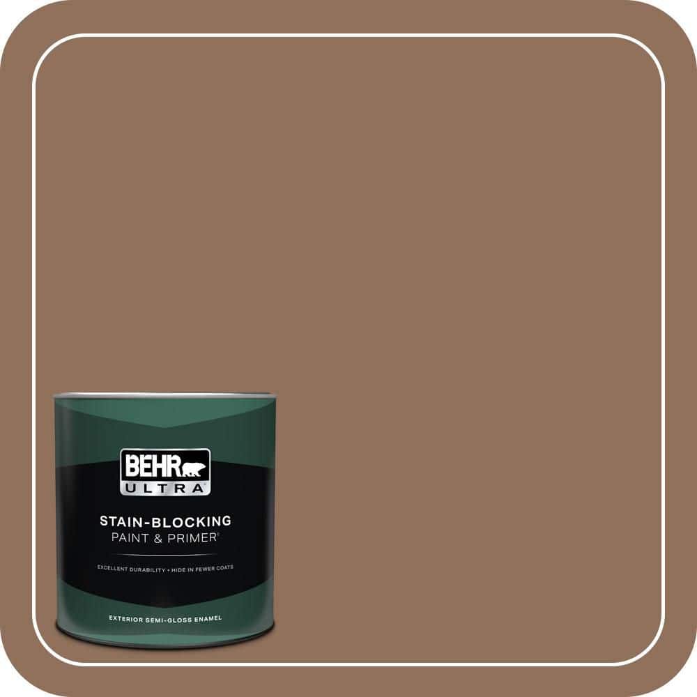 BEHR ULTRA 1 qt. #N240-6 Wild Mustang Semi-Gloss Enamel Exterior Paint & Primer