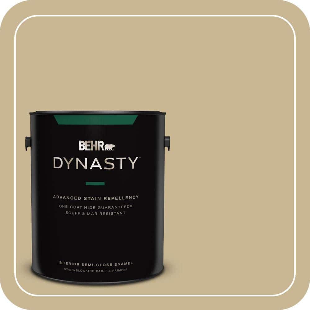 BEHR DYNASTY 1 gal. #MQ2-30 Spring Wheat One-Coat Hide Semi-Gloss Enamel Interior Stain-Blocking Paint & Primer